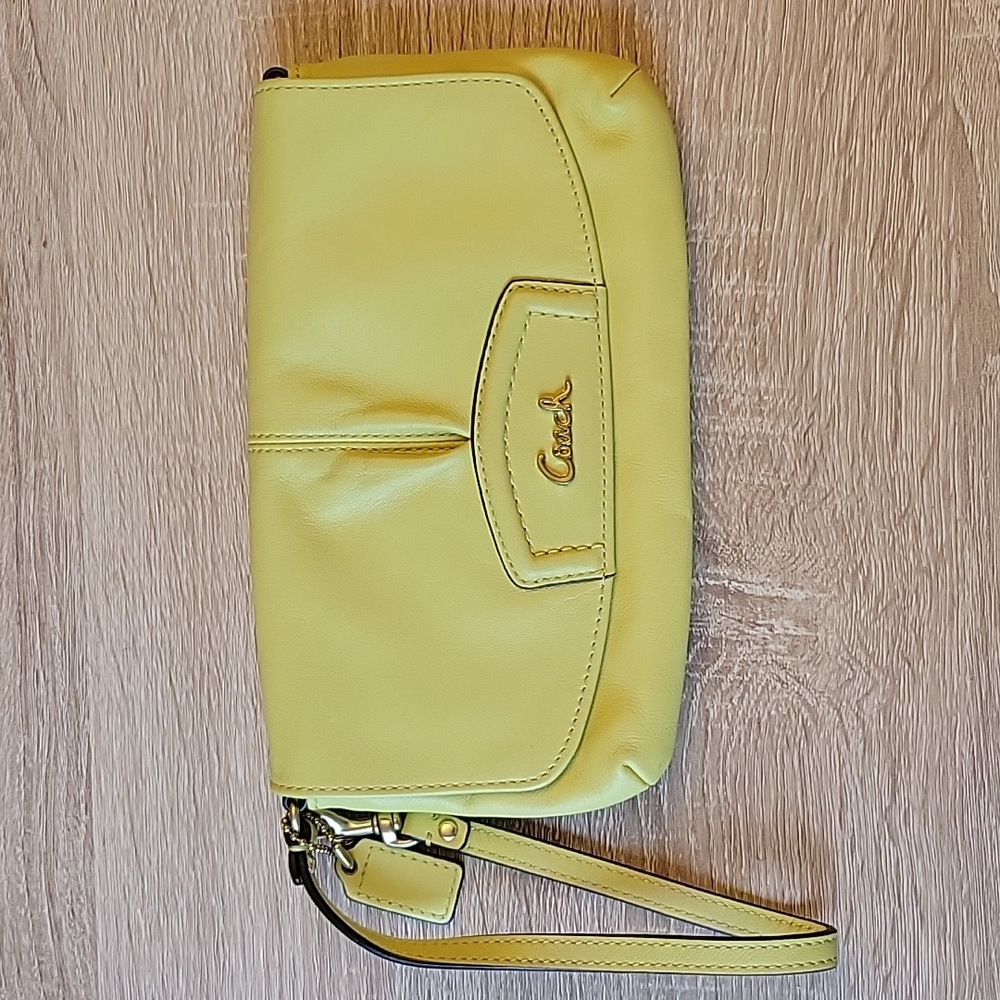 Coach Small Yellow Clutch